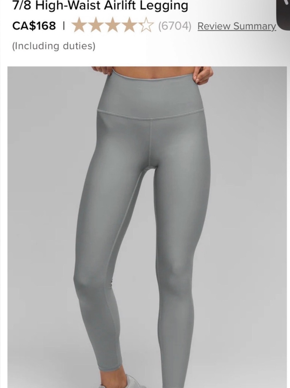 Alo Yoga 7/8 High Waist Airlift Legging in Steel Grey size M. NWT.